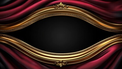 Elegant Gold Frame Draped With Rich Red Fabric