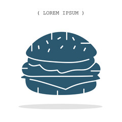 Vector symbol. Burger icon illustration. Stock vector symbol illustration design.