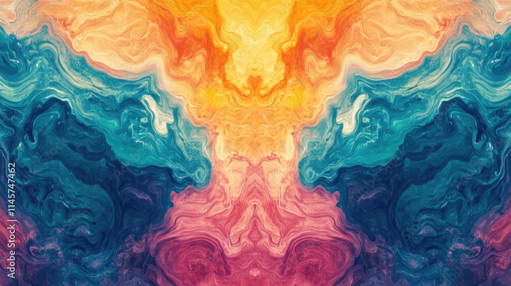 Aufkleber vibrant psychedelic swirl abstract background in warm and cool tones for creative design projects an