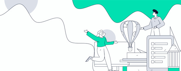 Invite friends to conduct questionnaire flat vector concept operation hand drawn illustration
