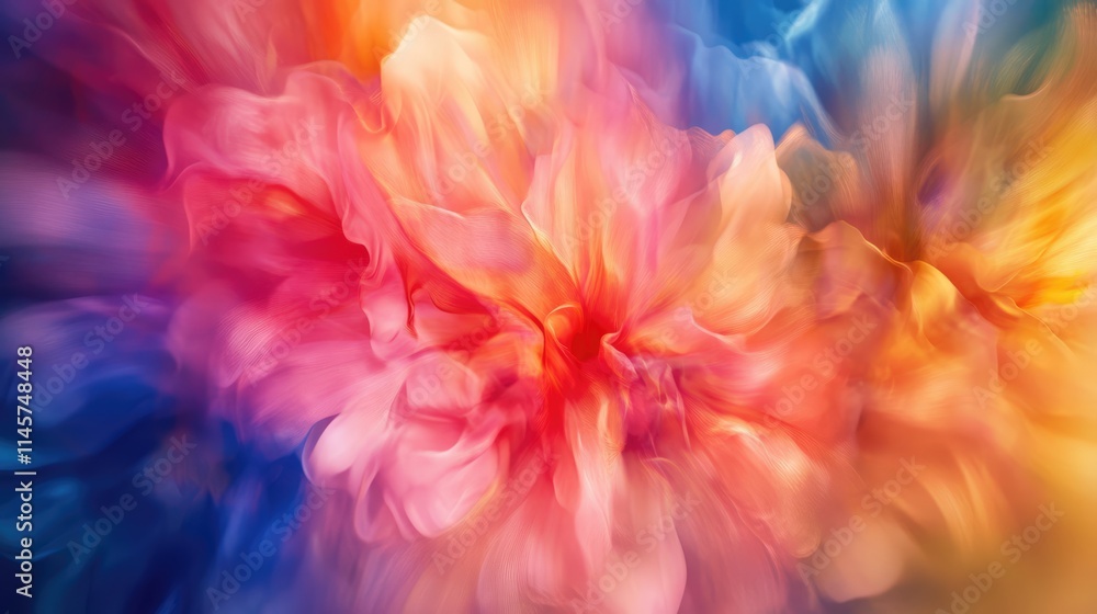 Poster vibrant abstract floral background with blurred colors creating a soft dreamy effect suitable for cr