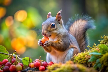 squirrel eating Fruits