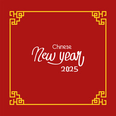 Chinese frame isolated red background. Chinese festive gold traditional symbols, lanterns, clouds and frame.