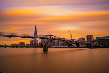 Millennium Bridge during sunset 