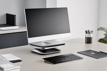 Fototapeta premium Modern Office Setup with Stylish Computer