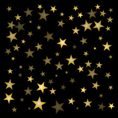 Gold flying stars confetti magic holiday frame