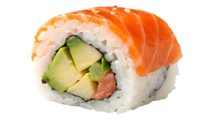 sushi on a white background