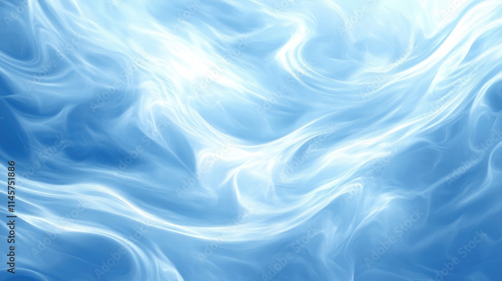 Poster soft wispy clouds on a serene blue sky abstract background ideal for tranquil and calming design ele