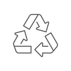 Recycle icon. Simple outline style. Eco friendly practices, suitable for environmental initiatives and sustainability projects concept. Thin line symbol. Vector illustration isolated. Editable stroke.