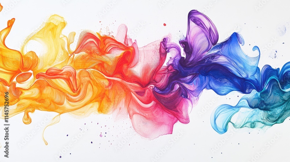 Poster colorful abstract ink swirls creating a vibrant artistic background suitable for creative projects a