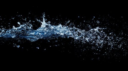 Obraz premium A bright and energetic image of crystal-clear blue water splashing in all directions, droplets gleaming as they move.