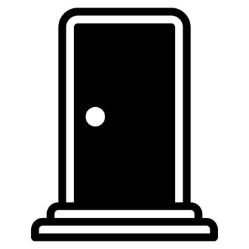 recommend clip art: Stylish Door Icon for Design Projects