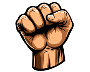 a cartoon of a fist