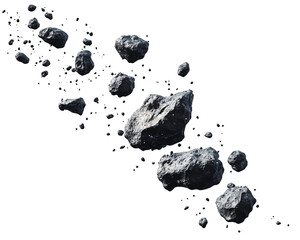 a group of black rocks