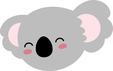 Koala Face Head Character Nursery Element