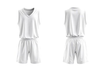 White Basketball Uniform Mockup: Front & Back