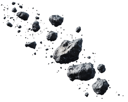 a group of black rocks