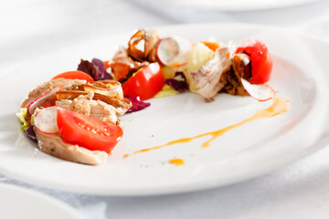 tasty salad on the Christmas table