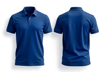 Blue Polo Shirt Mockup: Front and Back Views
