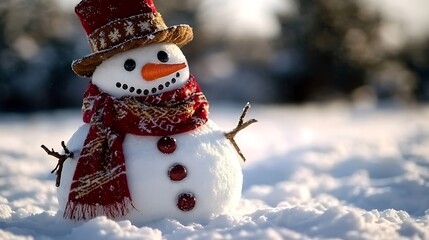 Charming Snowman in Winter Wonderland 