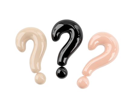 Three Question Marks in Peach and Black