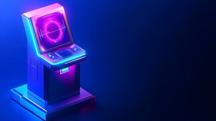 neon futuristic arcade machine interface - cyberpunk aesthetics