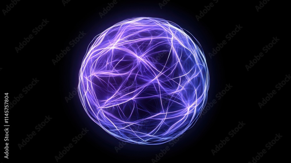 Aufkleber a glowing 3d sphere made of interconnected lines and nodes, floating in a dark space