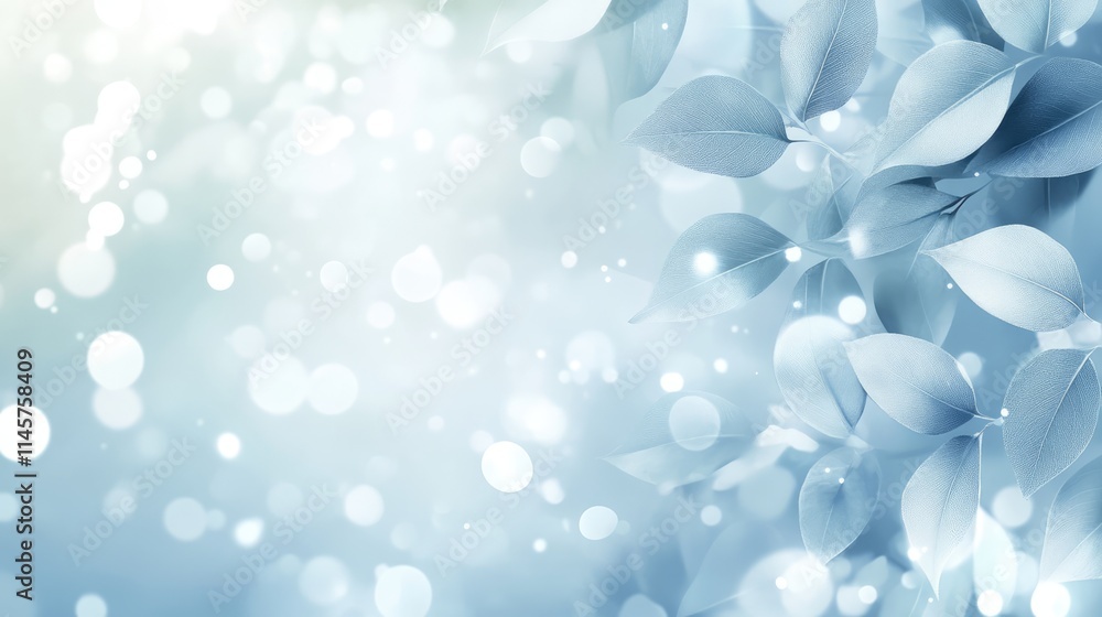 Aufkleber soft focus gray leaves with dreamy bokeh effect in an abstract background conveying tranquility and 