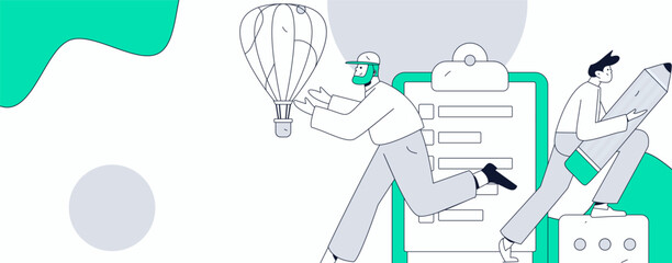 Invite friends to conduct questionnaire flat vector concept operation hand drawn illustration
