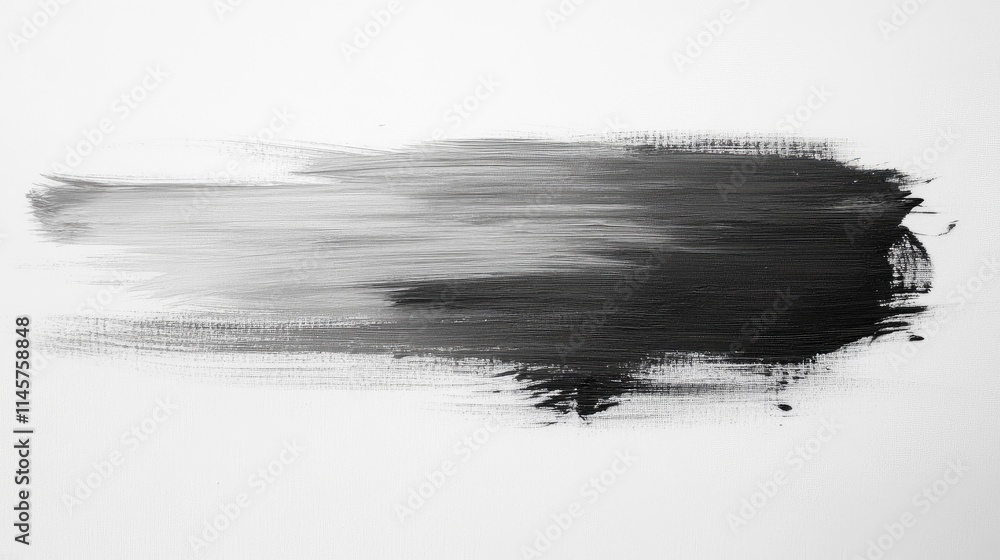 Poster abstract grey brush stroke background on white canvas for artistic design and creative projects