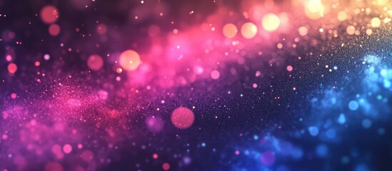 Obraz premium Vibrant multicolored Bokeh lights creating a dreamy festive atmosphere for holiday and celebration backgrounds