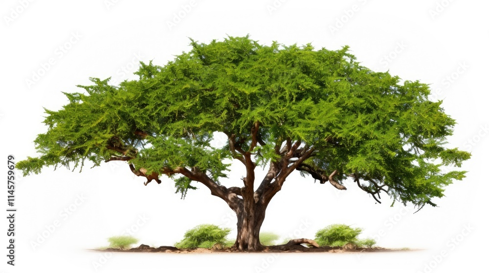 Poster isolated ancient neem tree on a white background ideal for graphic decoration in both digital and pr