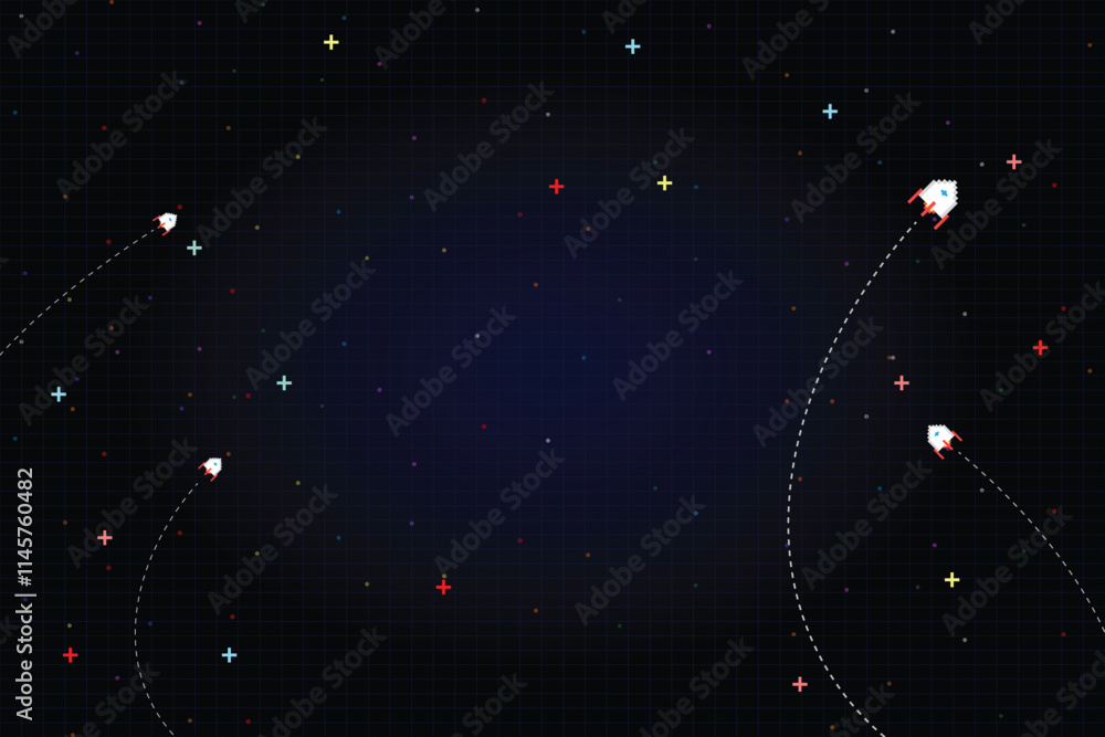 Poster pixel art background. 8 bit game. retro game. for game assets in vector illustrations.