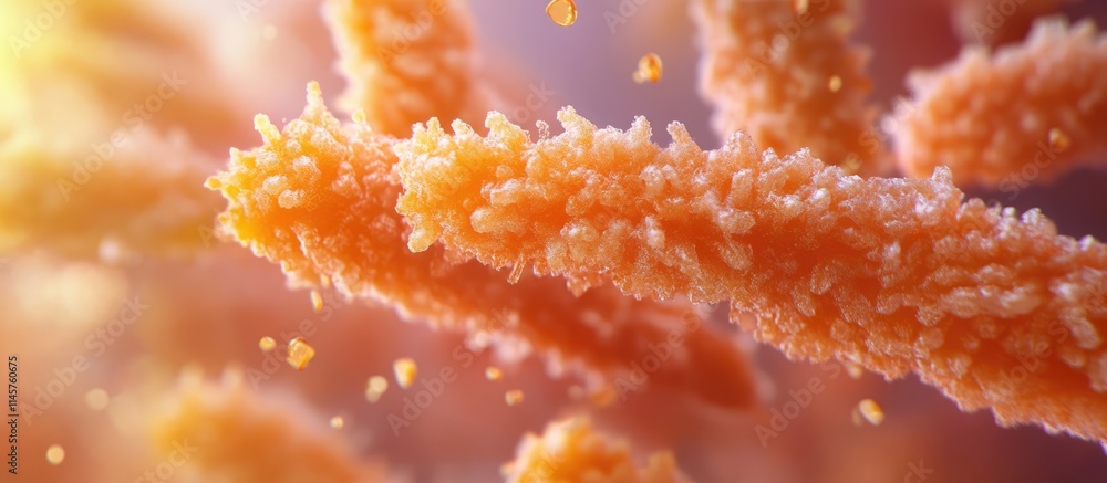 Aufkleber microscopic view of vibrant coral-like structures resembling branches with fine textures and shimmer