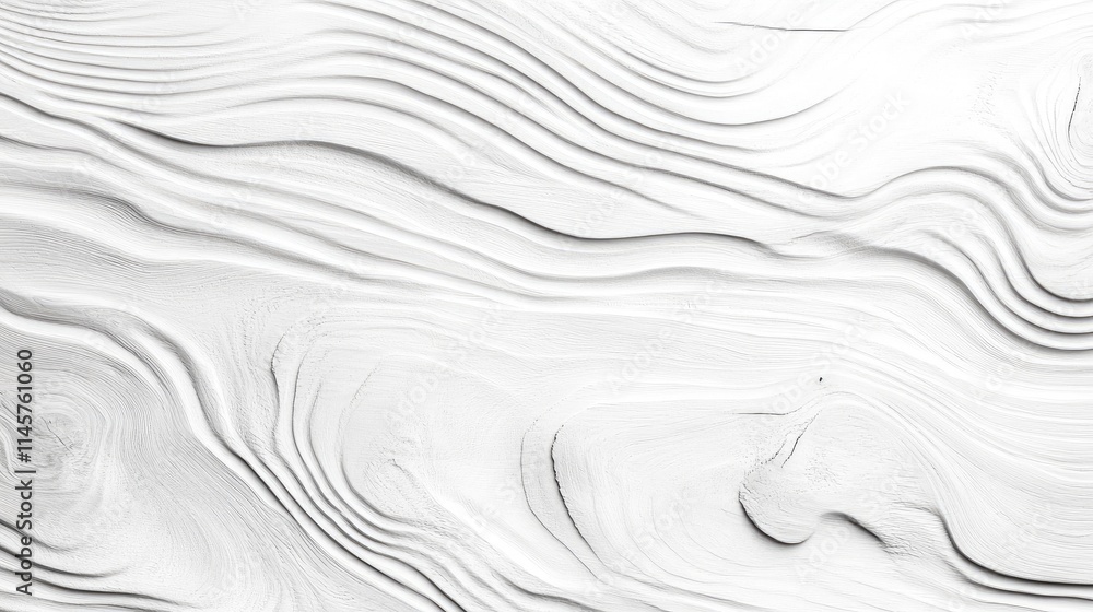 Aufkleber white wooden wall texture with soft waves and grooves creating a serene and minimalist background fo
