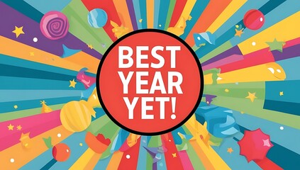 Colorful Festive Best Year Yet Celebration Graphic