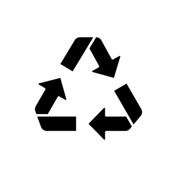 Recycle icon. Simple solid style. Eco friendly practices, suitable for environmental initiatives and sustainability projects concept. Black silhouette, glyph symbol. Vector illustration isolated.
