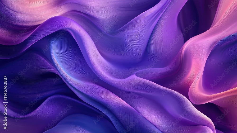 Aufkleber elegant wavy violet purple satin silk fabric texture creating a luxurious abstract background ideal 