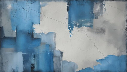 A textured blue and grey abstract background with distressed paint strokes
