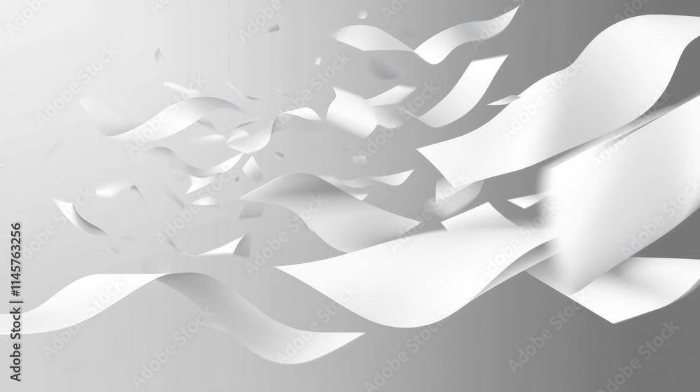Poster 3d isolated fly white paper sheet. fall document page on transparent background in vector. realistic