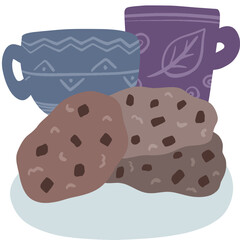 cup of coffee and cookies