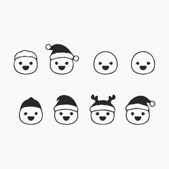 Obraz premium Design Christmas Minimalist and Flat Logo Vector white background