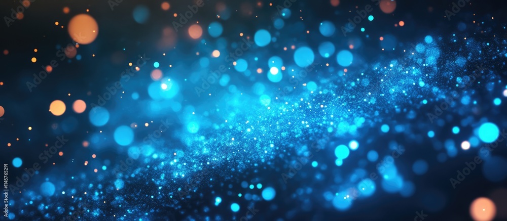 Poster motion blurred abstract background featuring vibrant blue and orange lights creating a dynamic and a