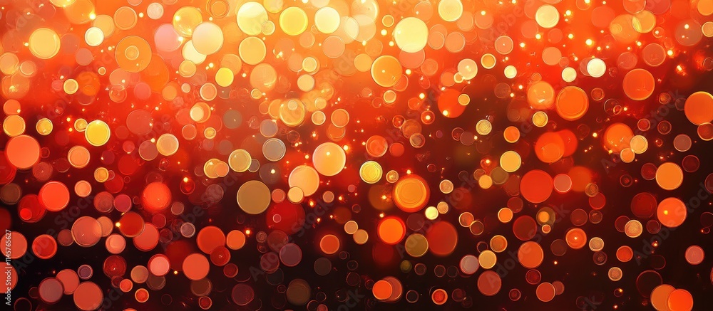Poster radiant orange circular bokeh background with a warm abstract glow for digital design and presentati