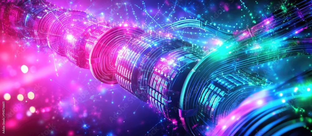 Aufkleber vibrant illuminated network cables showcasing the essence of connectivity in modern technology with 