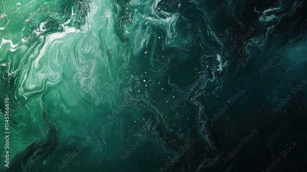 Aufkleber abstract green water texture with swirling patterns and bubbles in a lake background for environment