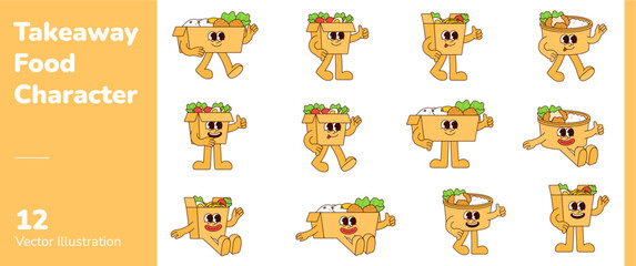 Obraz premium Takeaway Food Character