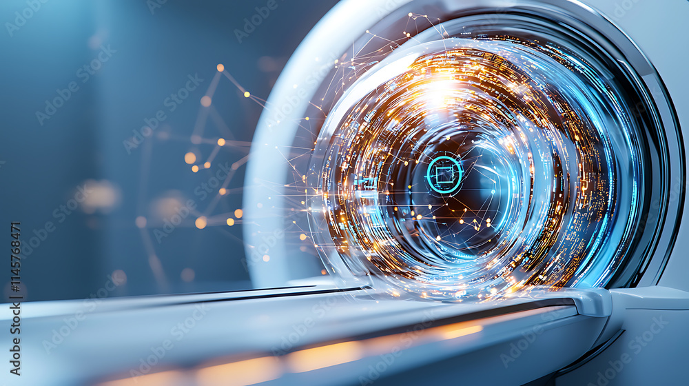 Aufkleber futuristic technology event energy dynamics in motion innovation lab digital art high-tech environme