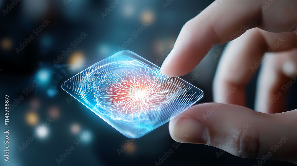 Poster exploring quantum computing innovations laboratory setting digital art futuristic environment close-