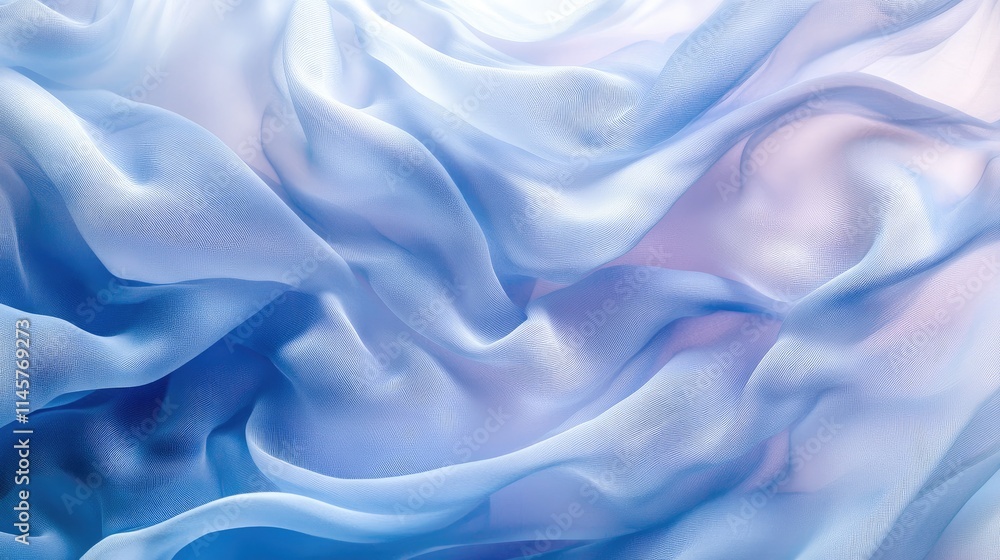 Poster soft flowing white cloth background with gentle waves creating a serene and elegant texture for arti